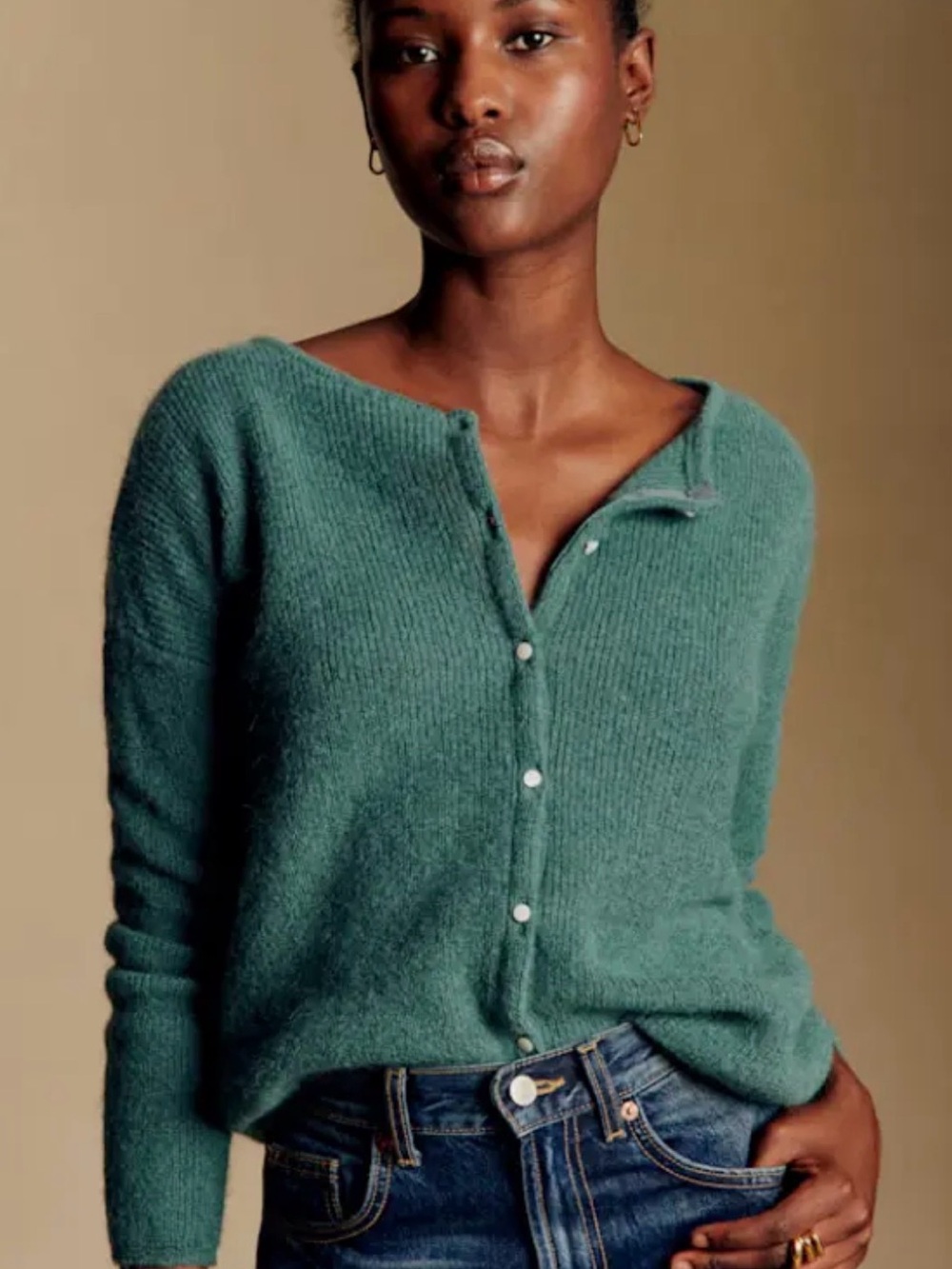 Sezane Gaspard Button-Front Women's Sweater